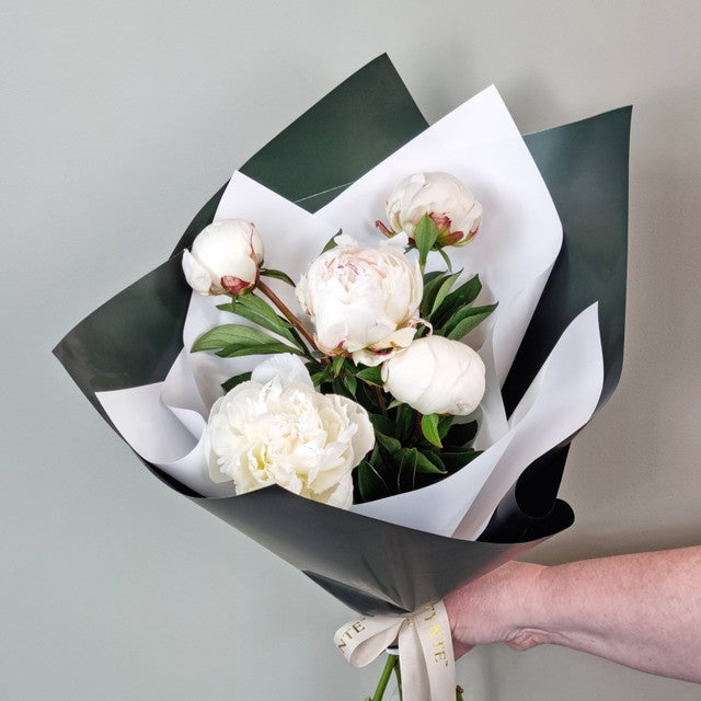 Blanc Allure Peony Bouquet - 5 stems