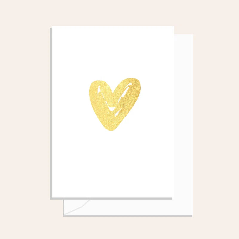 Gold Heart Brushy Card