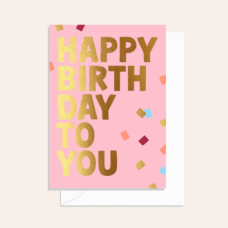 Birthday Confetti Pink Card