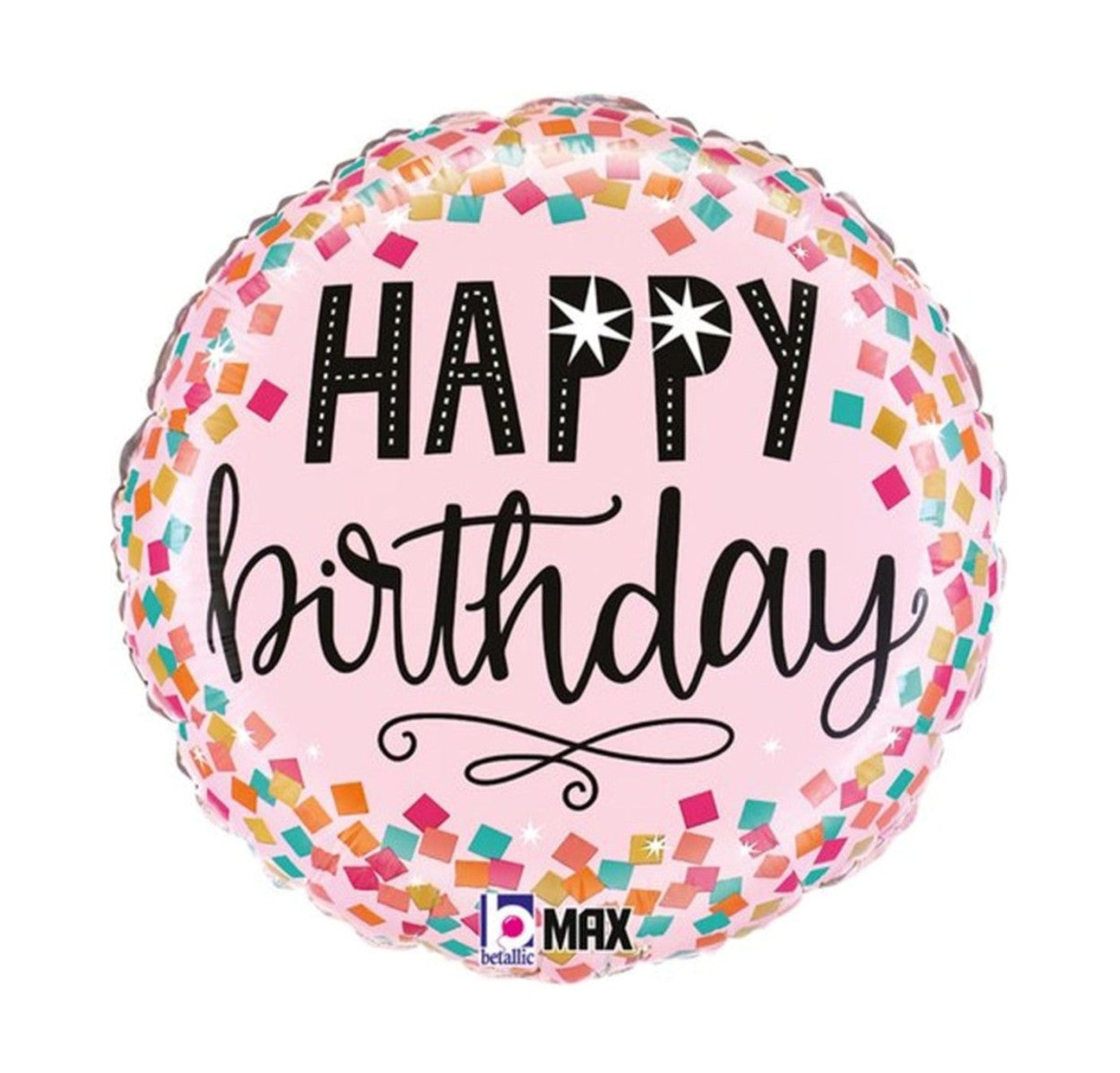 Foil Balloon Pink Birthday Confetti