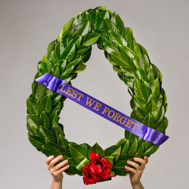 Large Chaplet with Ribbon and Remembrance Poppies