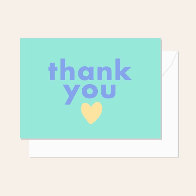 Aqua Thank You Card