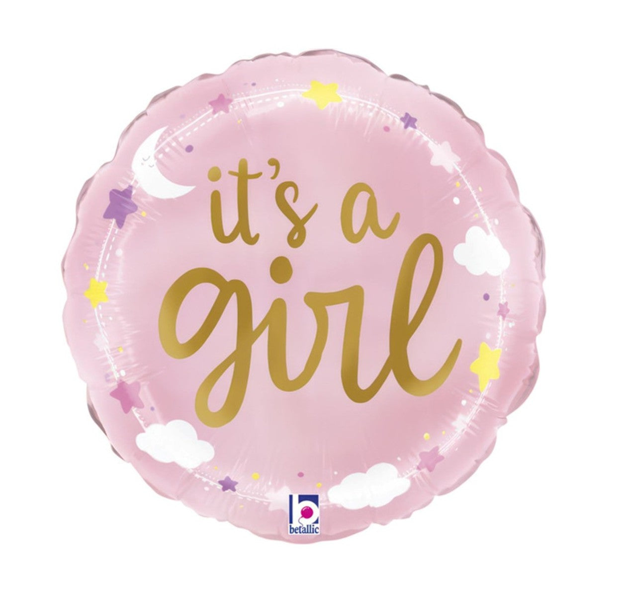 Foil Balloon Girl Stars & Clouds