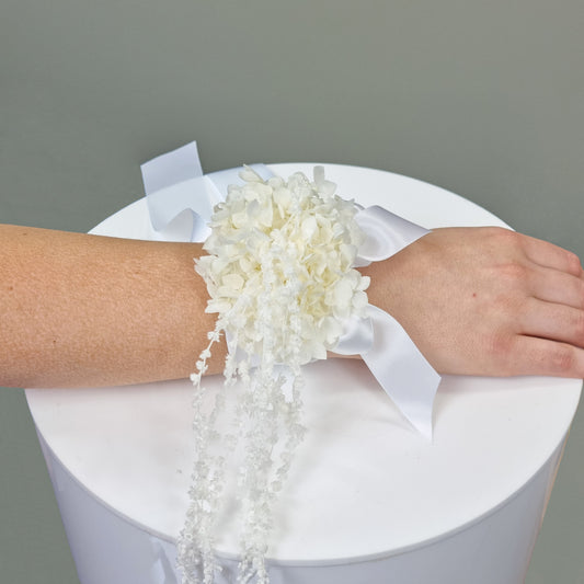 White Preserved Wrist Corsage
