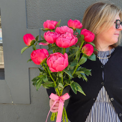 Premium Coral Charm Peonies - 10 Stem Bouquet