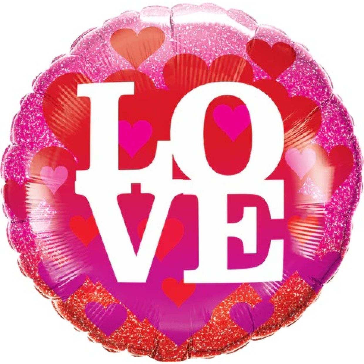 Foil Balloon Love Hearts & Glitter