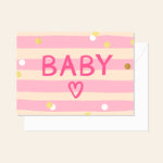 Pink Baby Stripe Card