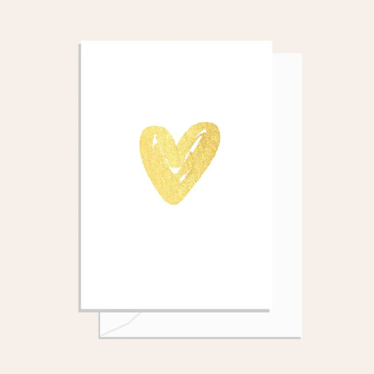 Gold Heart Brushy Card