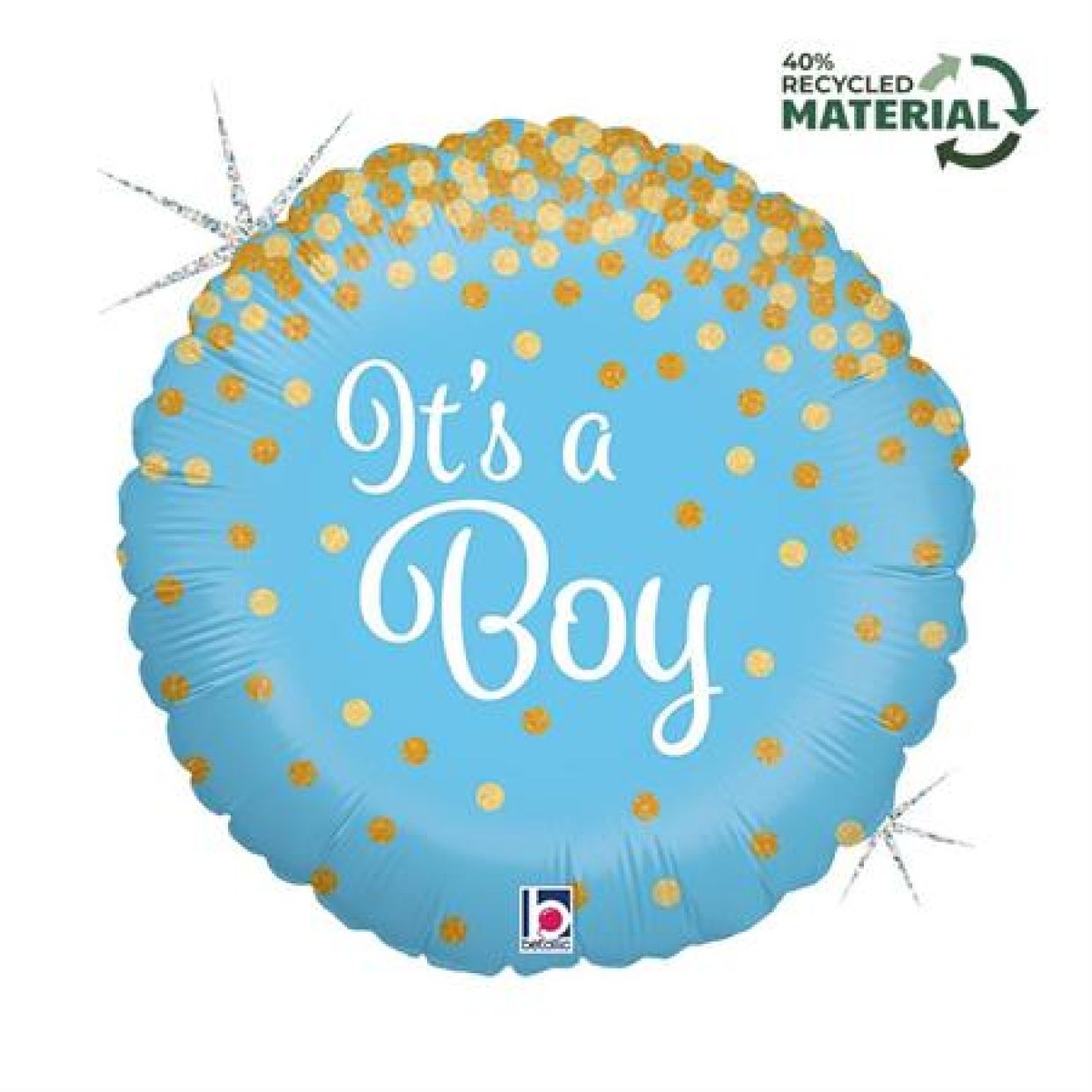 Foil Balloon Baby Boy Glittering