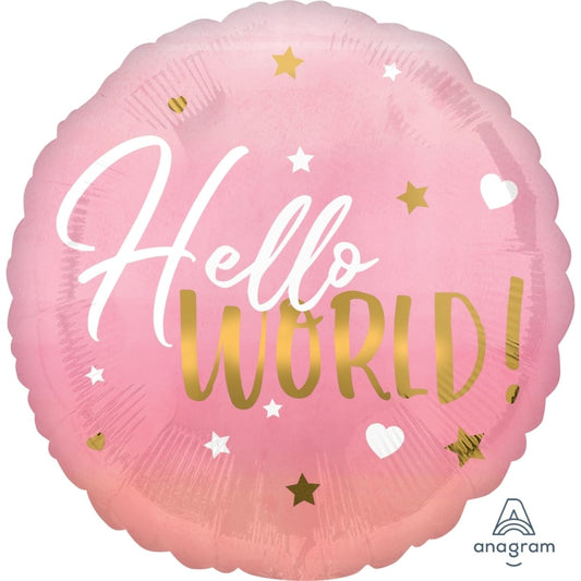 Foil Balloon Baby Girl Hello World