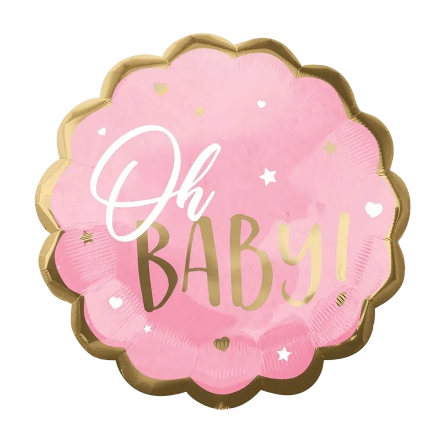 Foil Balloon Oh Baby Pink & Gold 55cm