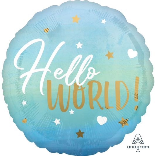 Foil Balloon Baby Boy Blue Hearts