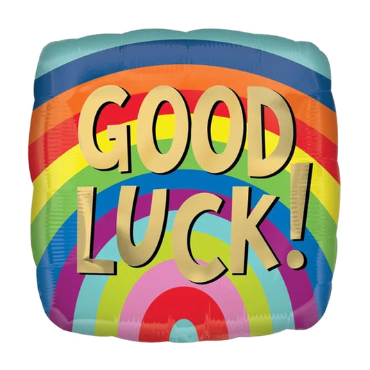 Foil Balloon Square Good Luck Rainbow