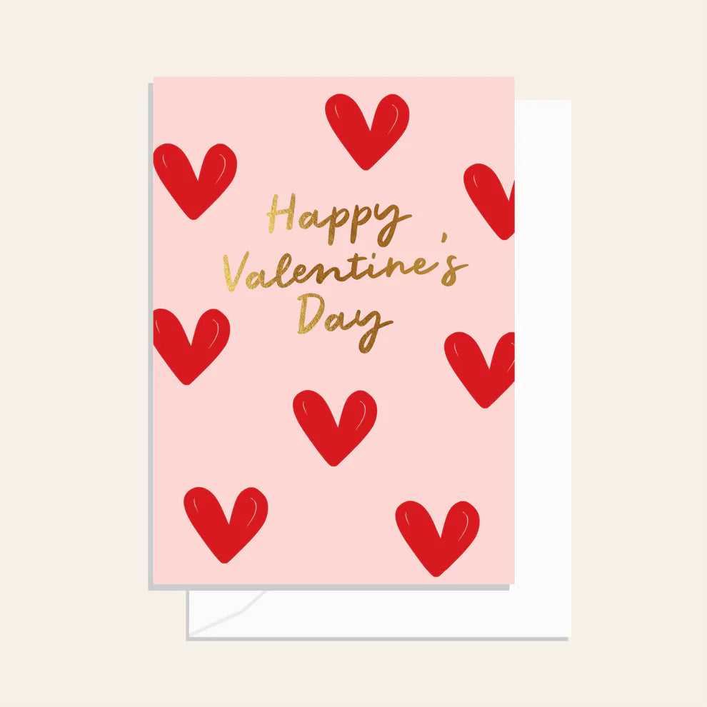 Valentine's Red Hearts Card
