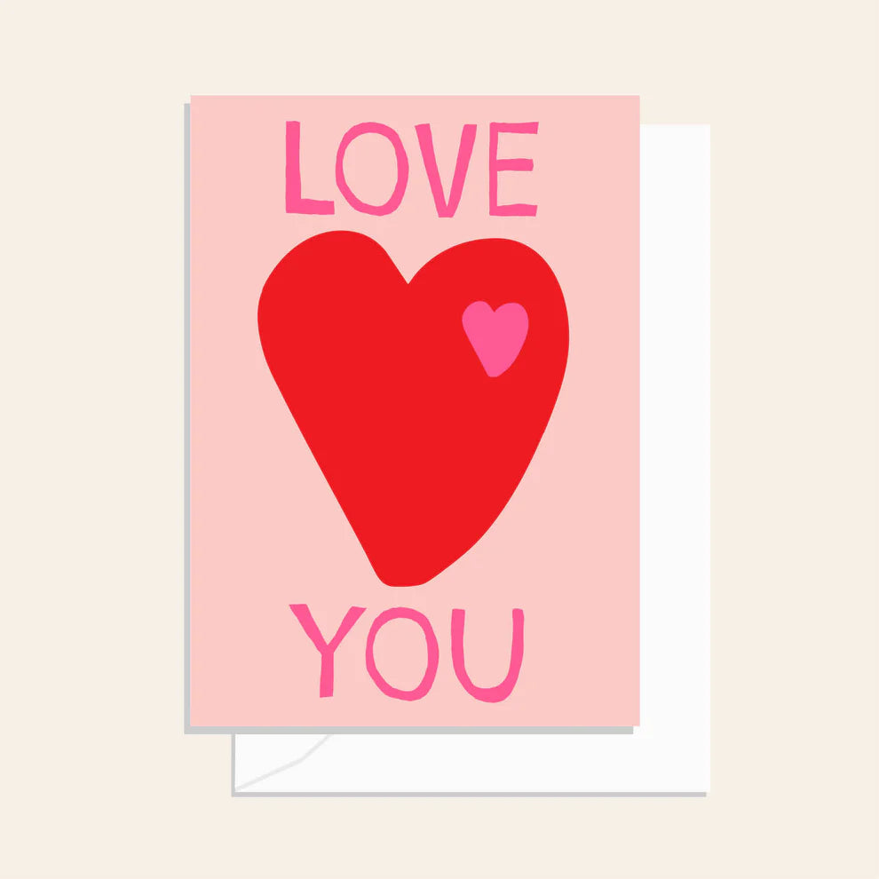 Love You Red Heart Card