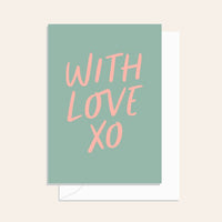 With Love xo Script Card