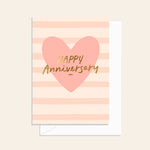 Happy Anniversary Heart Dusty Pink Card