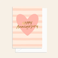 Happy Anniversary Heart Dusty Pink Card