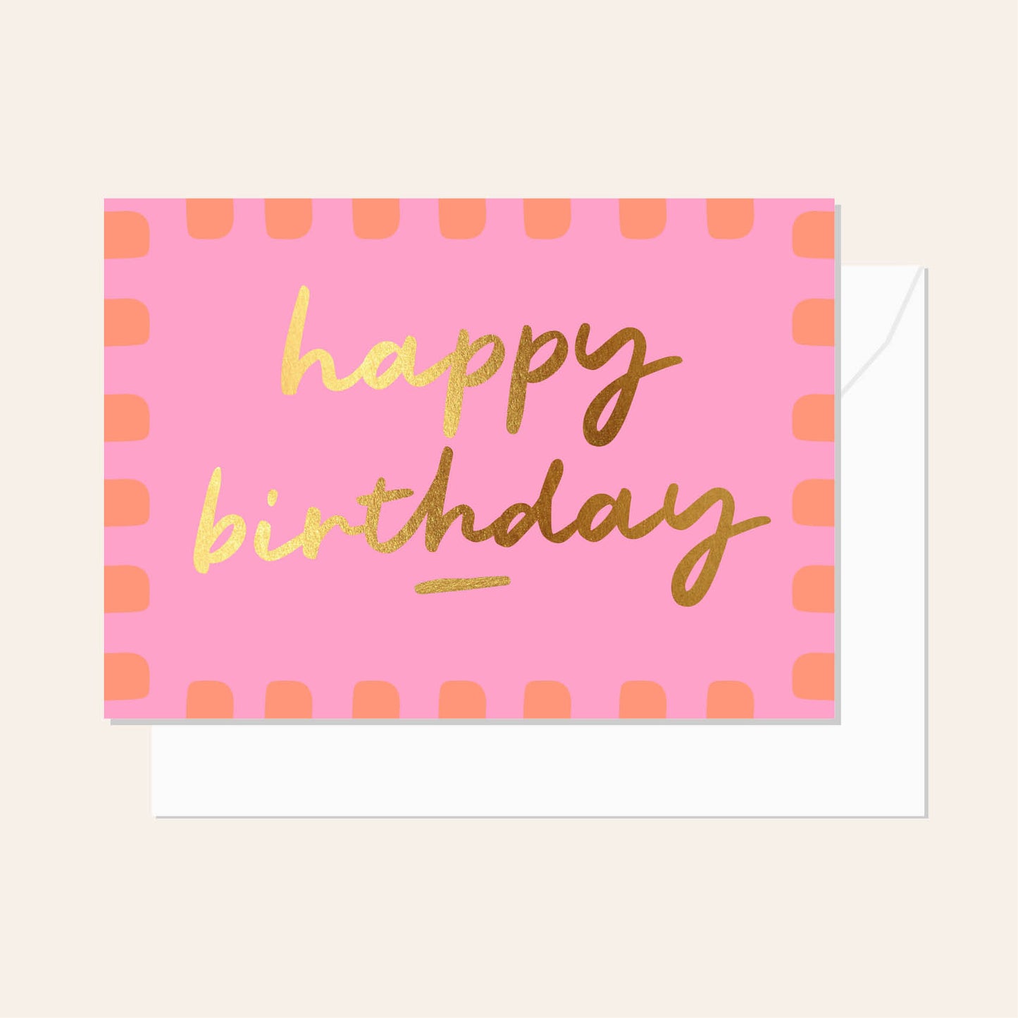 Birthday Scallop Pink Card