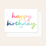 Birthday Rainbow Script Card
