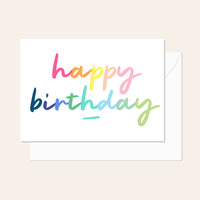 Birthday Rainbow Script Card