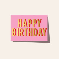 Happy Birthday Neon Pink Card