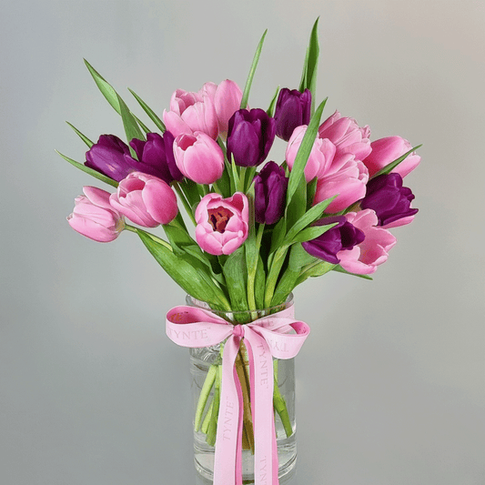 Morning Bloom Tulips - 20 stem Vase