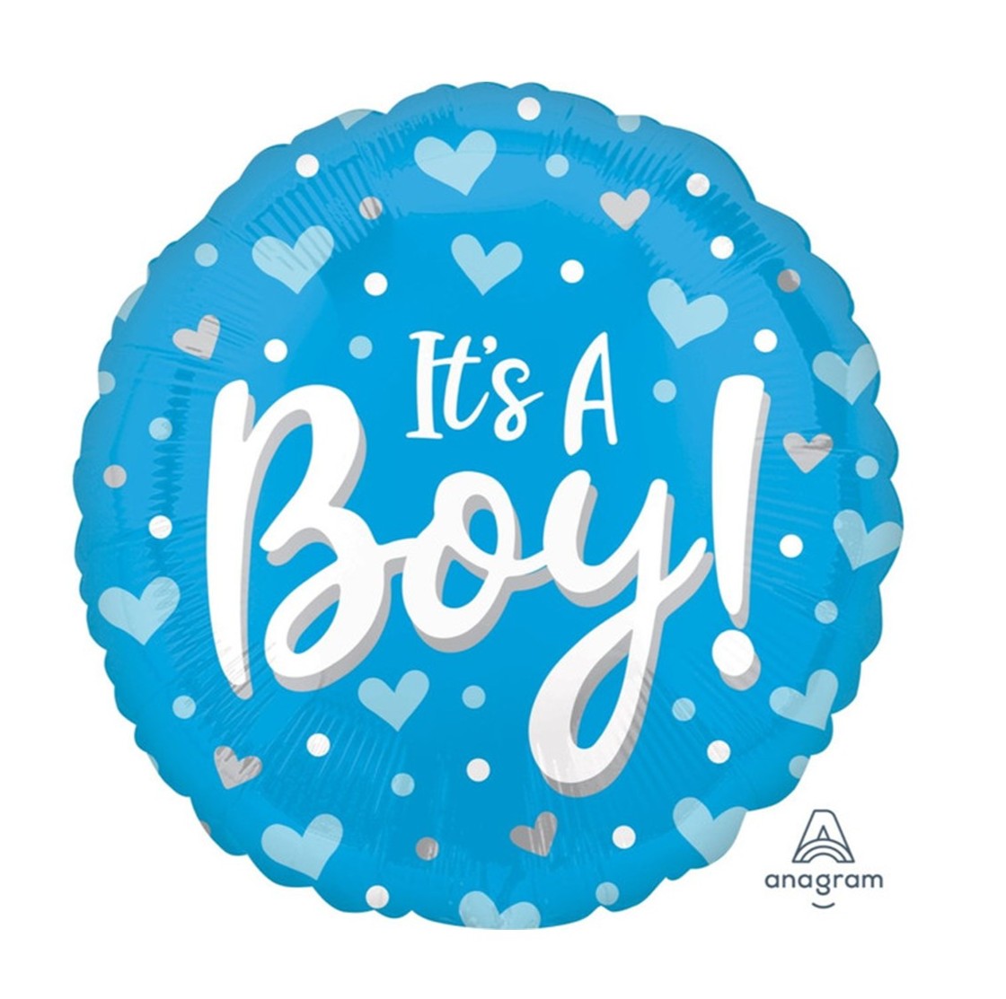 Foil Balloon It's A Boy Hearts & Dots