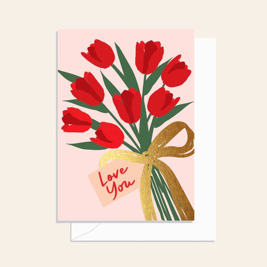 Love You Red Tulip Bunch
