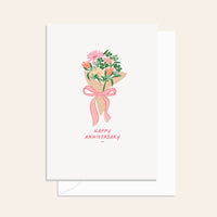 Blush Flower Bunch Anniversary Card