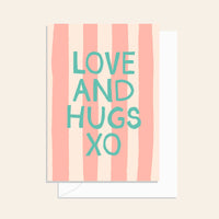 Beach Club Love + Hugs Stripe Card