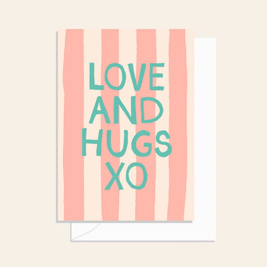Beach Club Love + Hugs Stripe Card