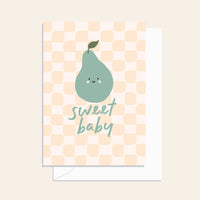 Sweet Baby Check Pear Card