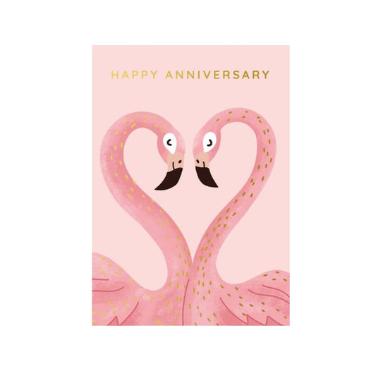 Happy Anniversary Flamingoes Card