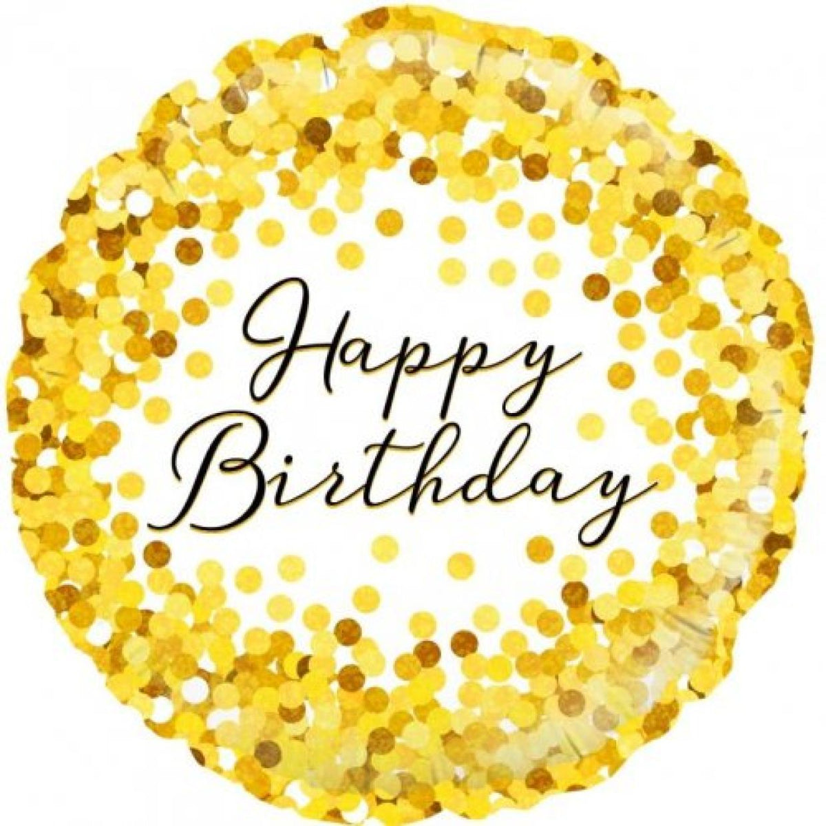 Foil Balloon Happy Birthday Gold Sparkle