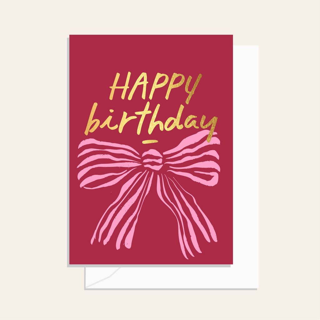 Happy Birthday Cherry Bow Card