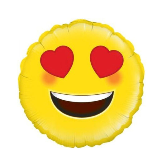 Foil Balloon Heart Eyes Emoji