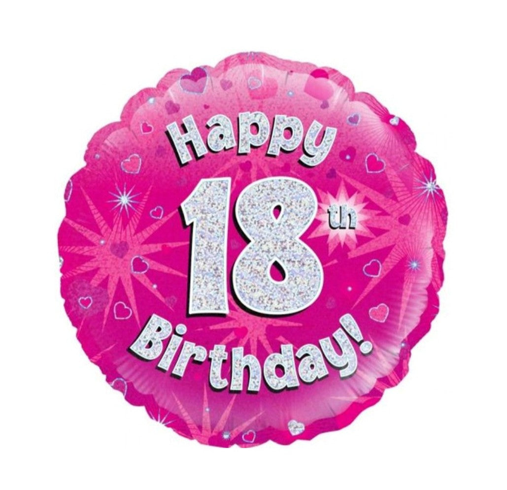 Foil Balloon Hot Pink 18th