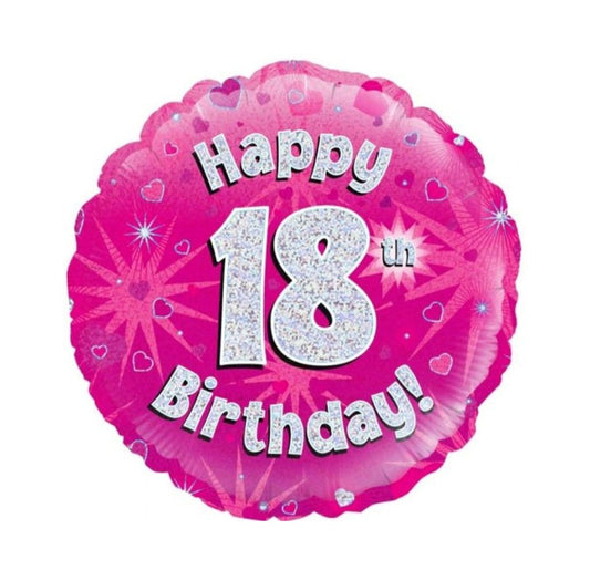Foil Balloon Hot Pink 18th