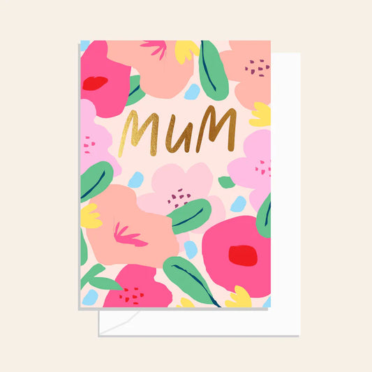 Neon Bloom Mum Card