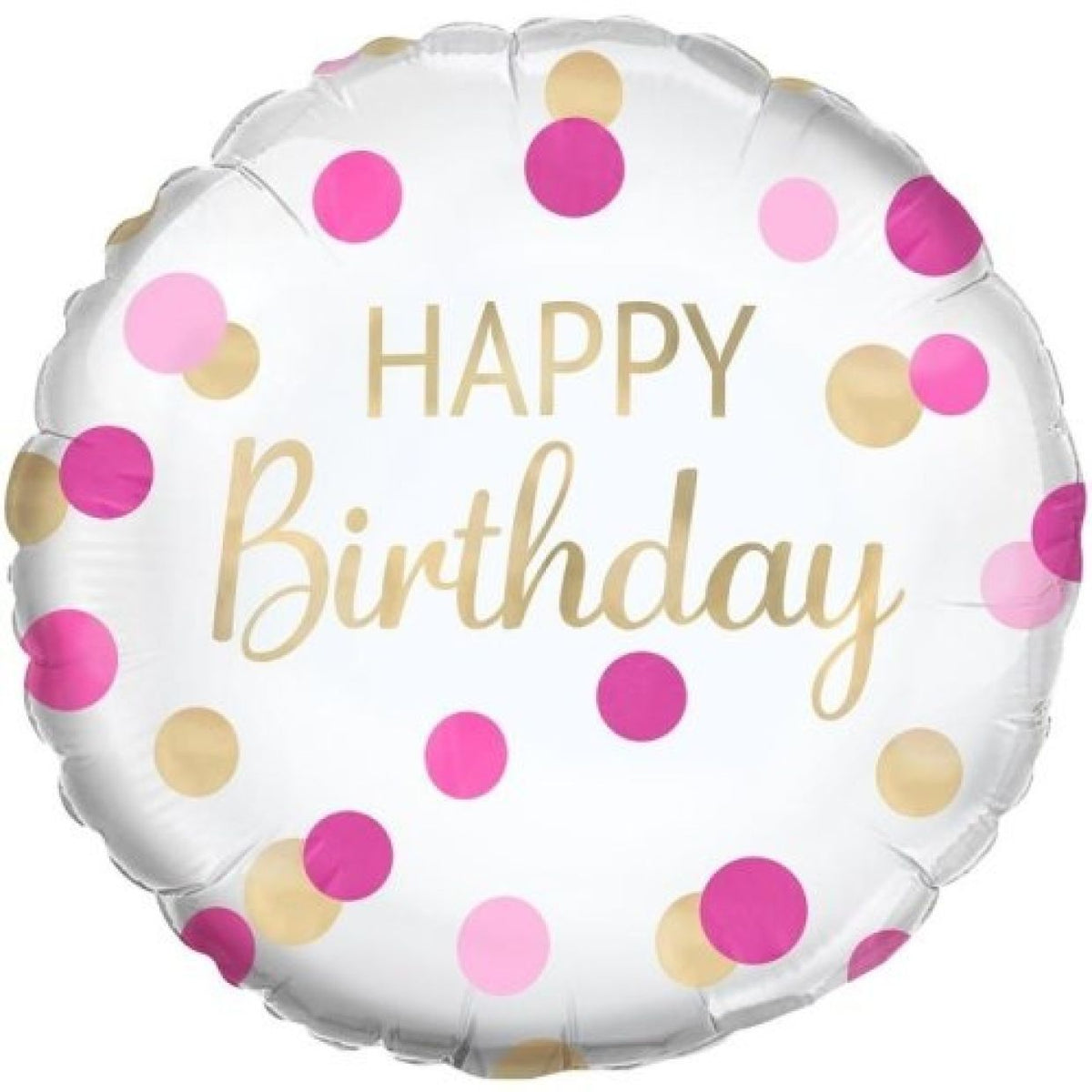 Foil Balloon Happy Birthday Pink Gold Confetti