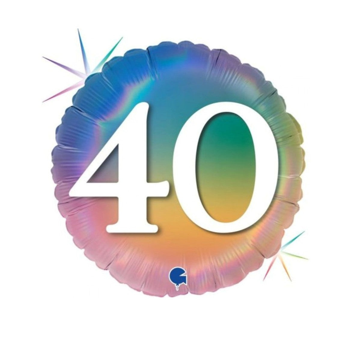 Foil Balloon 40th Pastel