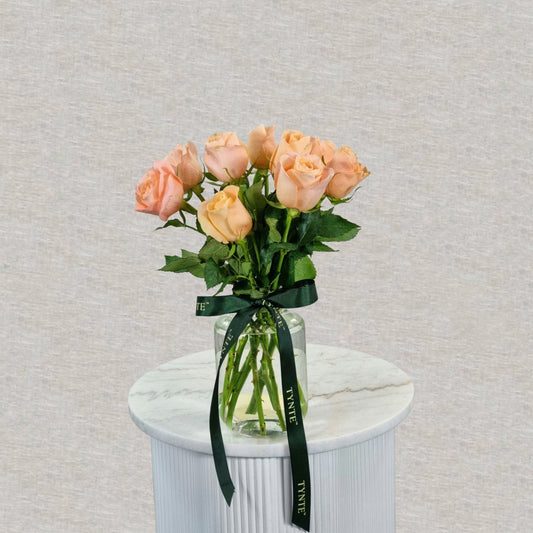 Peach Fuzz Rose Vase