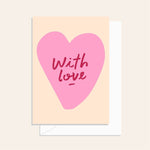 With Love Heart Pink Card