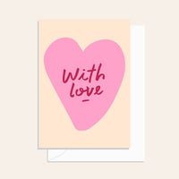 With Love Heart Pink Card