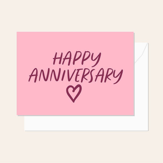 Anniversary Script Burgundy Card