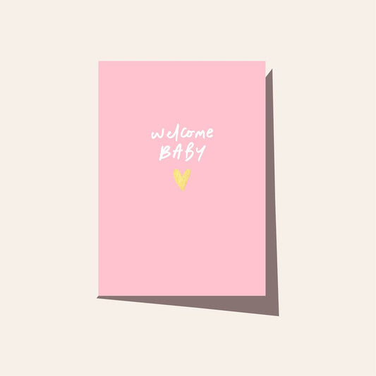 Welcome Baby Pink Card